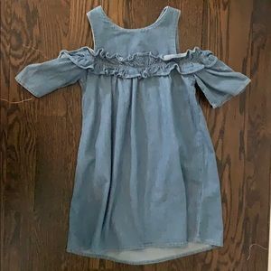 Zara Girls off the shoulder denim dress